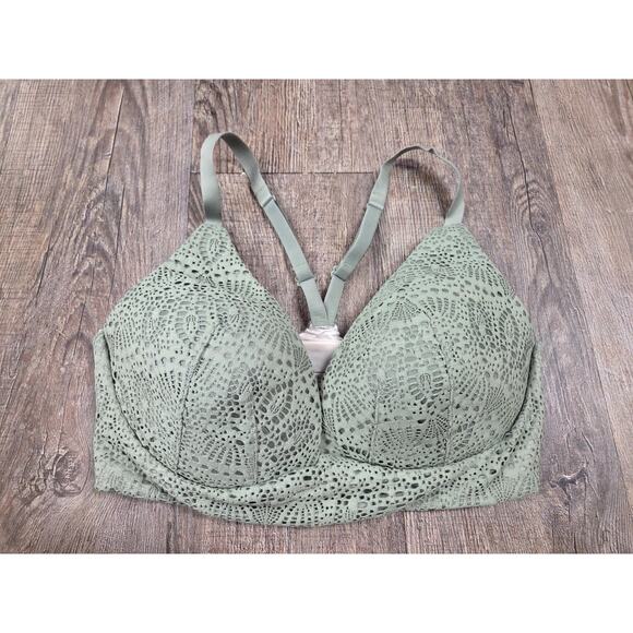 Victoria's Secret Light Green Body By Victoria Lightly Lined Plunge Bra 32DD - Picture 1 of 5